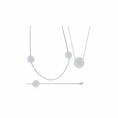 Bracelet en argent rhodié, 18cm