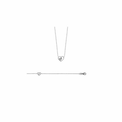 Collier en argent rhodié, 45cm