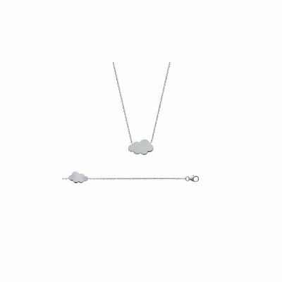 Collier en argent rhodié, 45cm