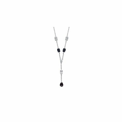 Collier en argent rhodié et oxydes de zirconium, 42cm
