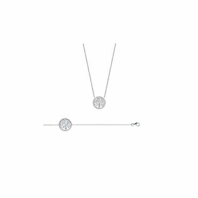 Bracelet en argent rhodié et oxydes de zirconium, 18cm