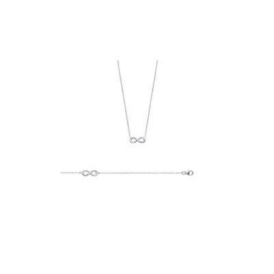 Bracelet en argent rhodié et oxydes de zirconium, 18cm