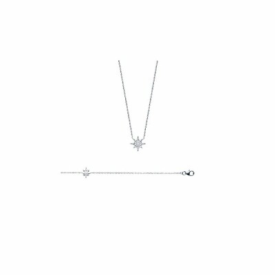 Collier en argent rhodié et oxydes de zirconium, 45cm