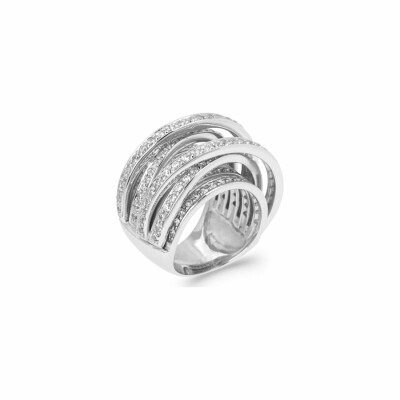 Bague en argent rhodié et oxydes de zirconium