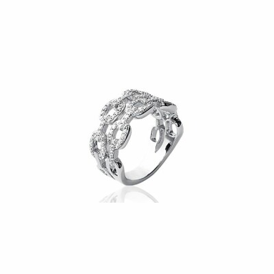 Bague en argent et oxydes de zirconium