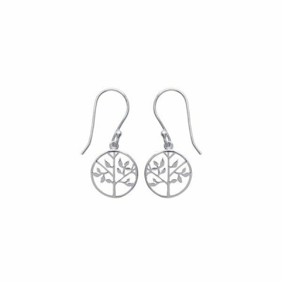 Boucles d'oreille pendantes en argent rhodié