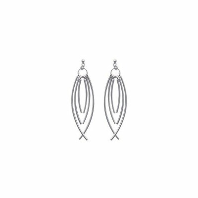 Boucles d'oreilles en argent rhodié