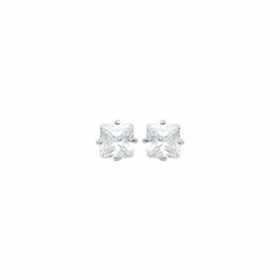 Boucles d'oreilles en argent rhodié et oxydes de zirconium