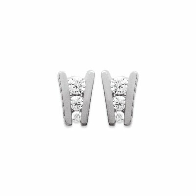 Boucles d'oreilles en argent rhodié et oxydes de zirconium