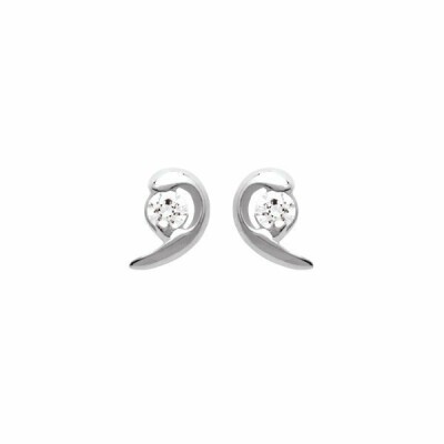 Boucles d'oreilles en argent rhodié et oxydes de zirconium