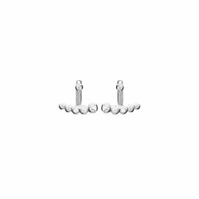 Boucles d'oreilles en argent rhodié et oxydes de zirconium