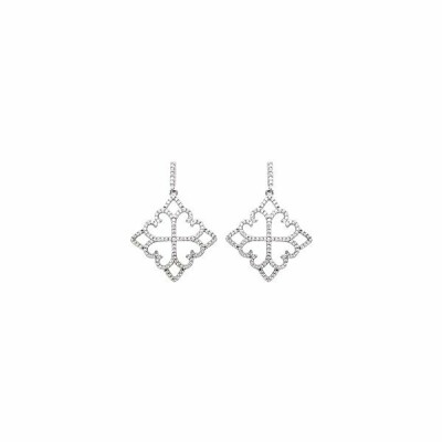Boucles d'oreilles en argent rhodié et oxydes de zirconium