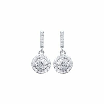 Boucles d'oreilles en argent rhodié et oxydes de zirconium