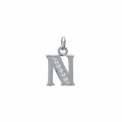 Pendentif en argent rhodié et oxydes de zirconium