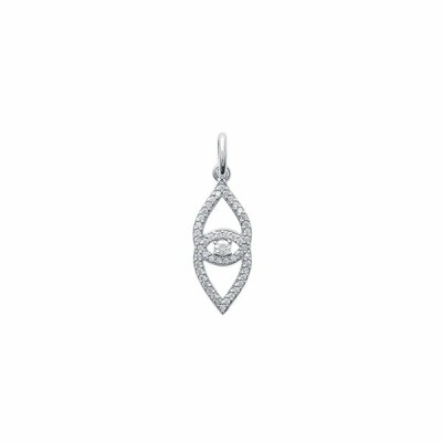 Pendentif en argent rhodié et oxydes de zirconium