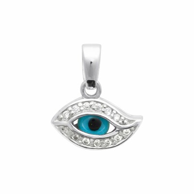 Pendentif en argent rhodié et oxydes de zirconium