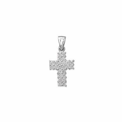 Pendentif en argent rhodié et oxydes de zirconium