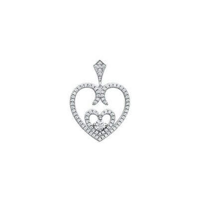 Pendentif en argent rhodié et oxydes de zirconium