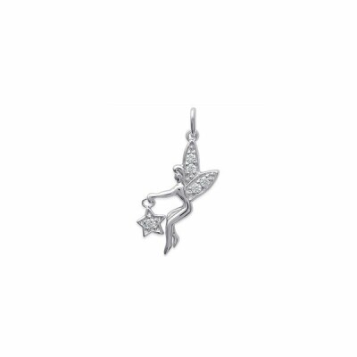 Pendentif en argent rhodié et oxydes de zirconium