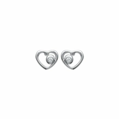 Boucles d'oreilles en argent rhodié et oxydes de zirconium