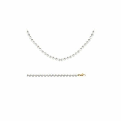 Bracelet en plaqué or et perles d'imitation, 18cm