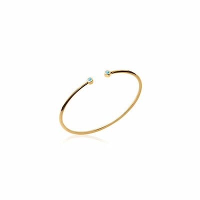 Bracelet jonc en plaqué or et pierre synthétique