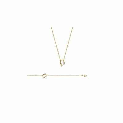 Collier en plaqué or et oxydes de zirconium, 45cm