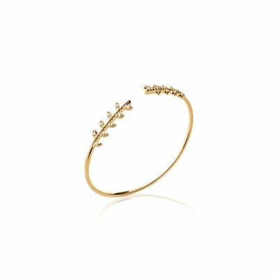 Bracelet jonc en plaqué or et oxydes de zirconium