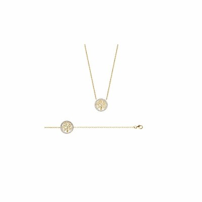 Collier en plaqué or et oxydes de zirconium, 45cm