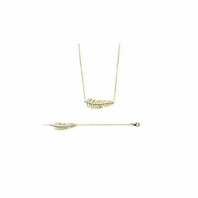 Collier en plaqué or et pierre synthétique, 45cm