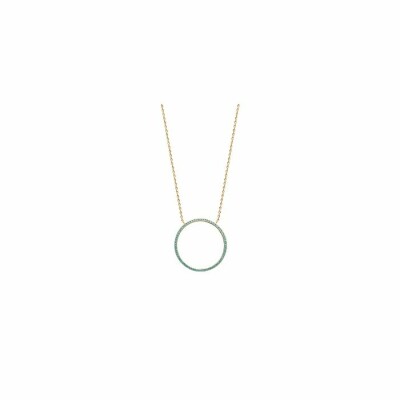 Collier en plaqué or jaune et pierres, longueur de 45cm