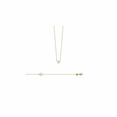 Bracelet en plaqué or et oxydes de zirconium, 18cm