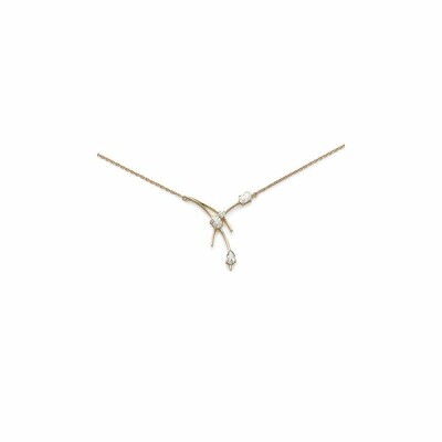 Collier en plaqué or et oxydes de zirconium, 42cm