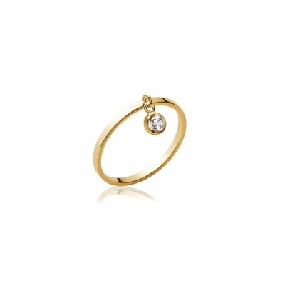 Bague en plaqué or et oxydes de zirconium