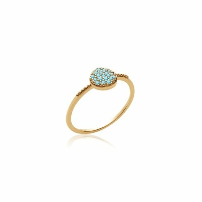 Bague en plaqué or et pierre synthétique