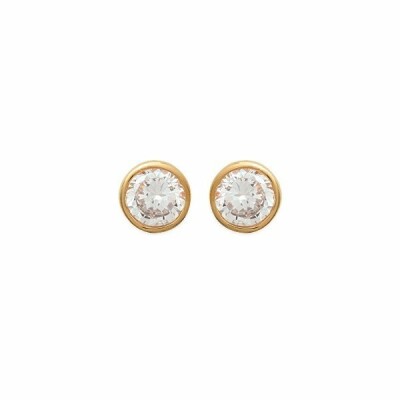 Boucles d'oreilles en plaqué or et oxydes de zirconium