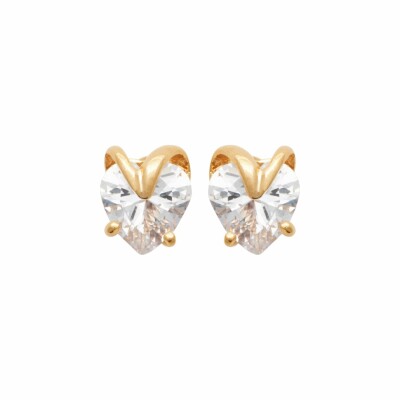 Boucles d'oreilles en plaqué or et oxydes de zirconium