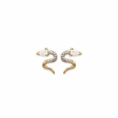 Boucles d'oreilles en plaqué or et oxydes de zirconium
