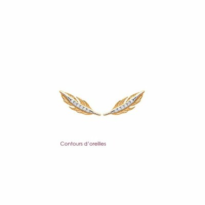 Boucles d'oreilles en plaqué or et oxydes de zirconium