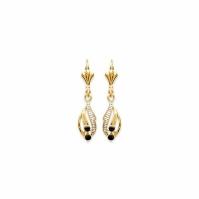 Boucles d'oreilles en plaqué or et pierre véritable