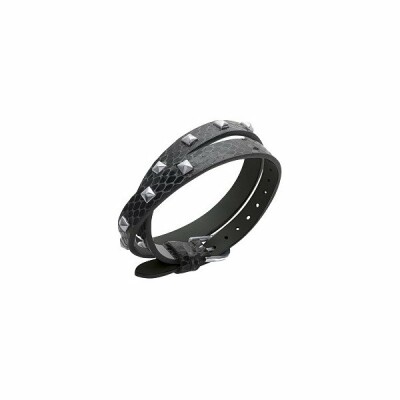 Bracelet en cuir et cuir, 19cm
