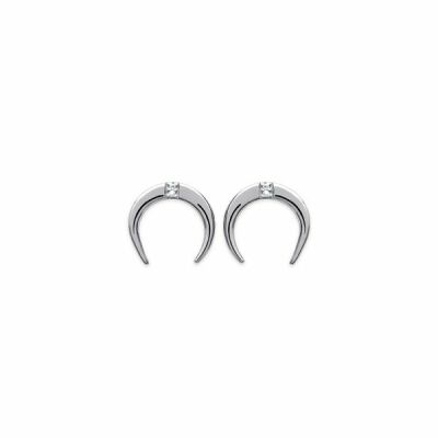 Boucles d'oreilles en argent rhodié et oxydes de zirconium