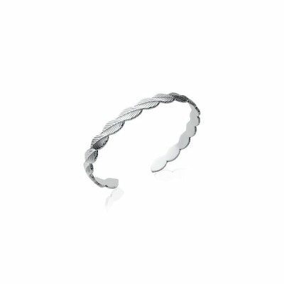 Bracelet jonc en argent rhodié