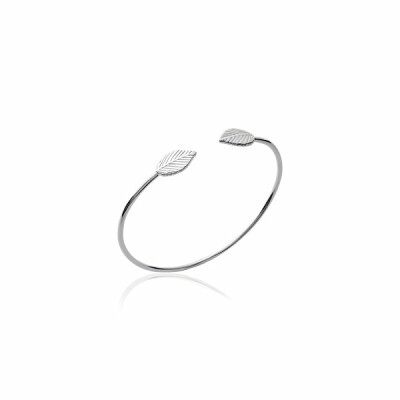 Bracelet jonc en argent rhodié