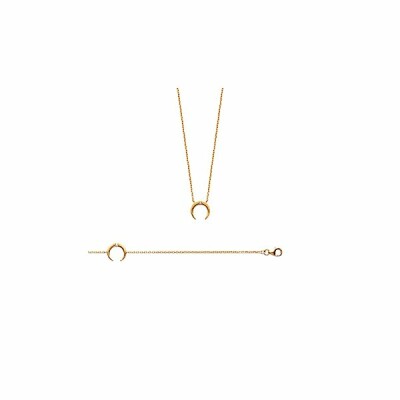 Collier en plaqué or et oxydes de zirconium, 45cm