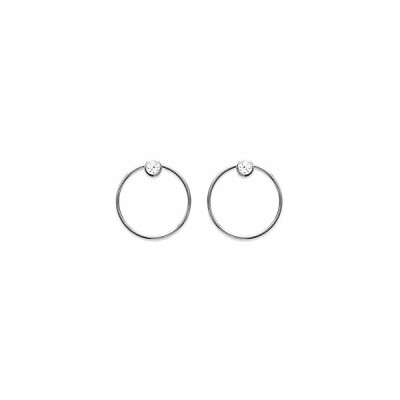 Boucles d'oreilles en argent rhodié et oxydes de zirconium