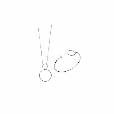 Collier en argent rhodié et oxydes de zirconium, 45cm