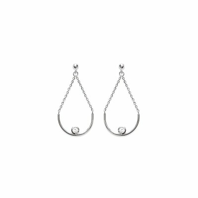Boucles d'oreilles en argent rhodié et oxydes de zirconium