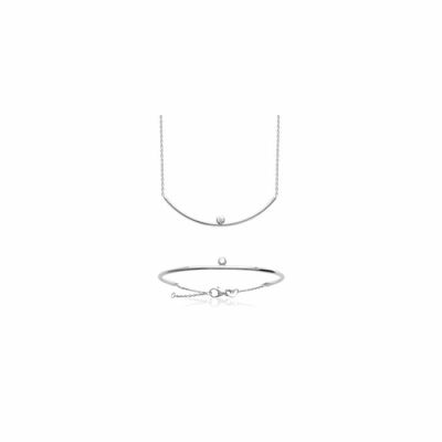 Bracelet Jonc en argent et oxydes de zirconium