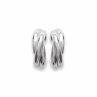 Boucles d'oreilles créoles en argent rhodié